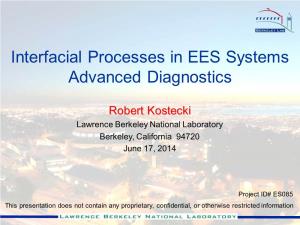 Interfacial Processes in EES Systems Advanced Diagnostics
