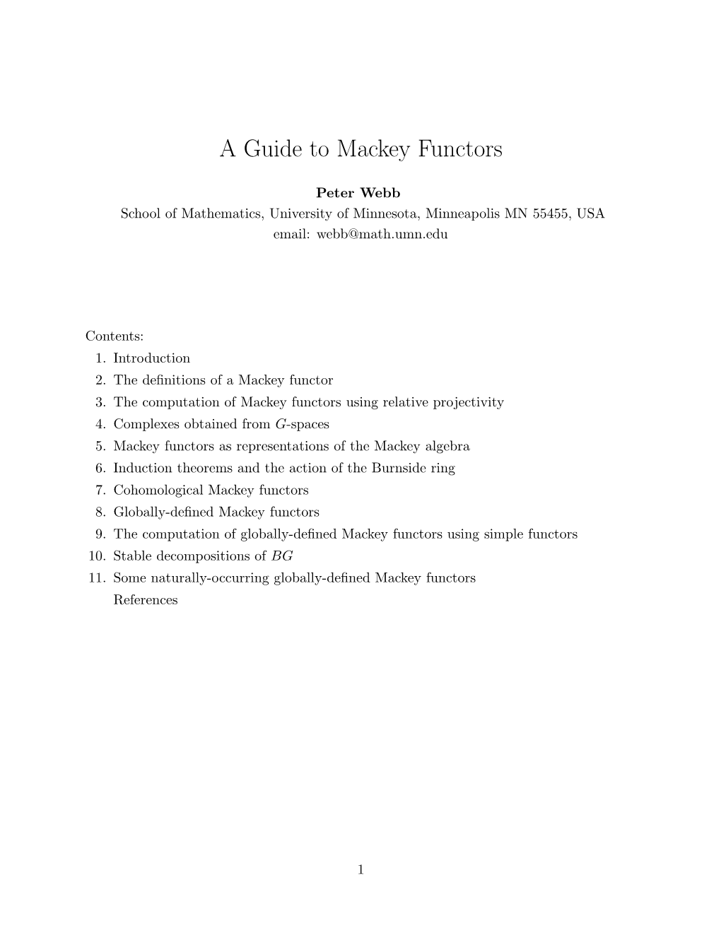 A Guide to Mackey Functors