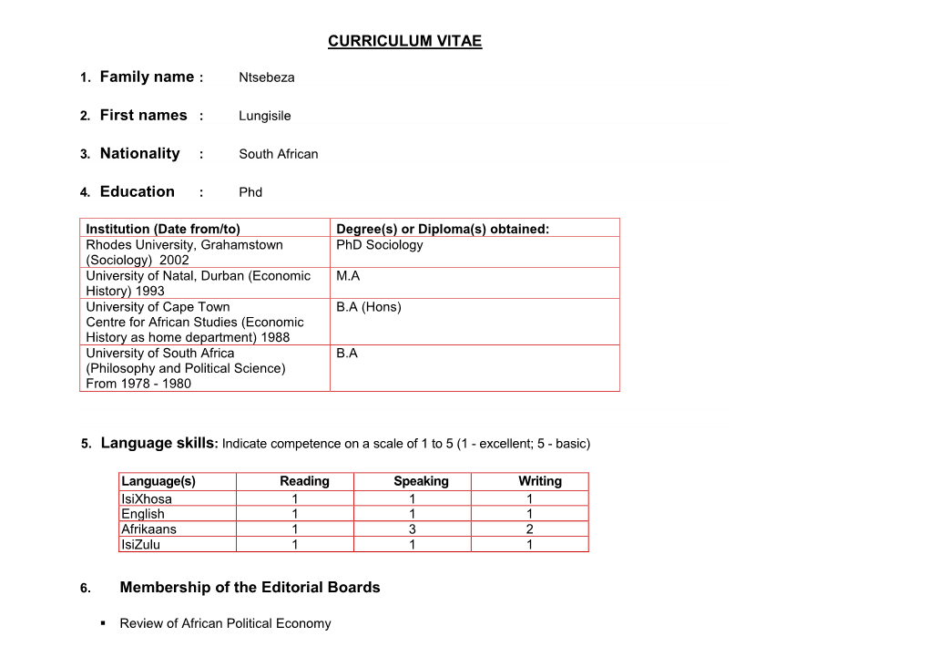 Proposed Role in the Project