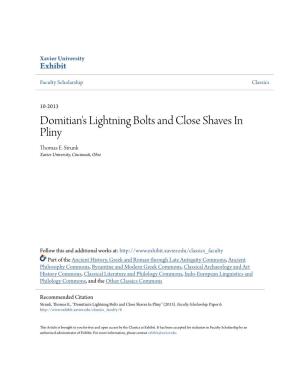 Domitian's Lightning Bolts and Close Shaves in Pliny Thomas E