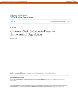 Guatemala Seeks Solutions to Extensive Environmental Degradation LADB Staff