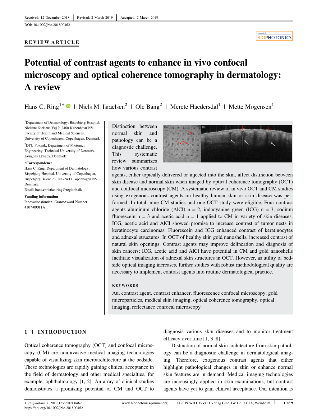Potential of Contrast Agents to Enhance in Vivo Confocal Microscopy and Optical Coherence Tomography in Dermatology: a Review
