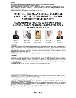 Regularidades Político-Jurídicas Y Socio