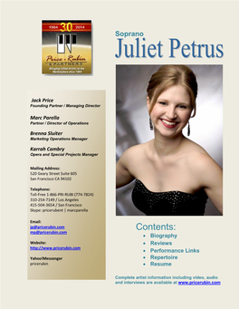Juliet Petrus – Biography