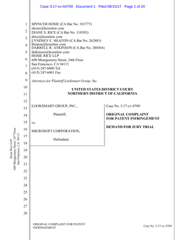 Case 3:17-Cv-04709 Document 1 Filed 08/15/17 Page 1 of 20