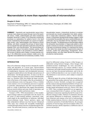Macroevolution Is More Than Repeated Rounds of Microevolution