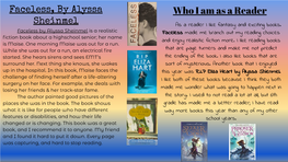 Faceless, by Alyssa Sheinmel Who I Am As a Reader