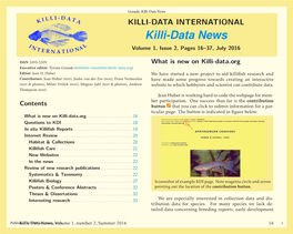Killi-Data News KILLI-DATA INTERNATIONAL Killi-Data News Volume 1, Issue 2, Pages 16–37, July 2016
