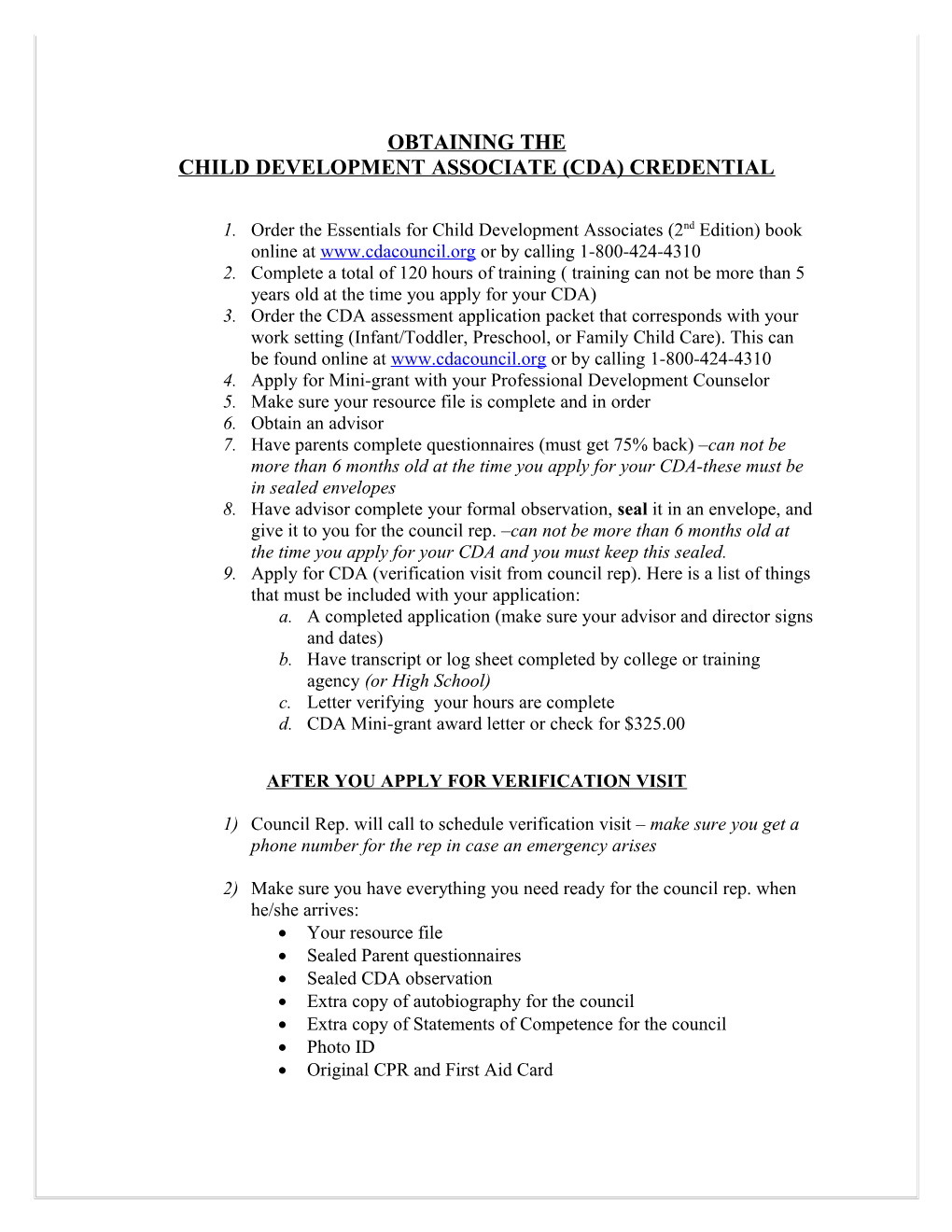 Obtaining Your Commonwealth Child Care Credential (CCCC) And