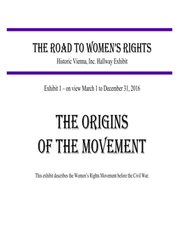 HVI Origins of Women's Rights Exhibit 1