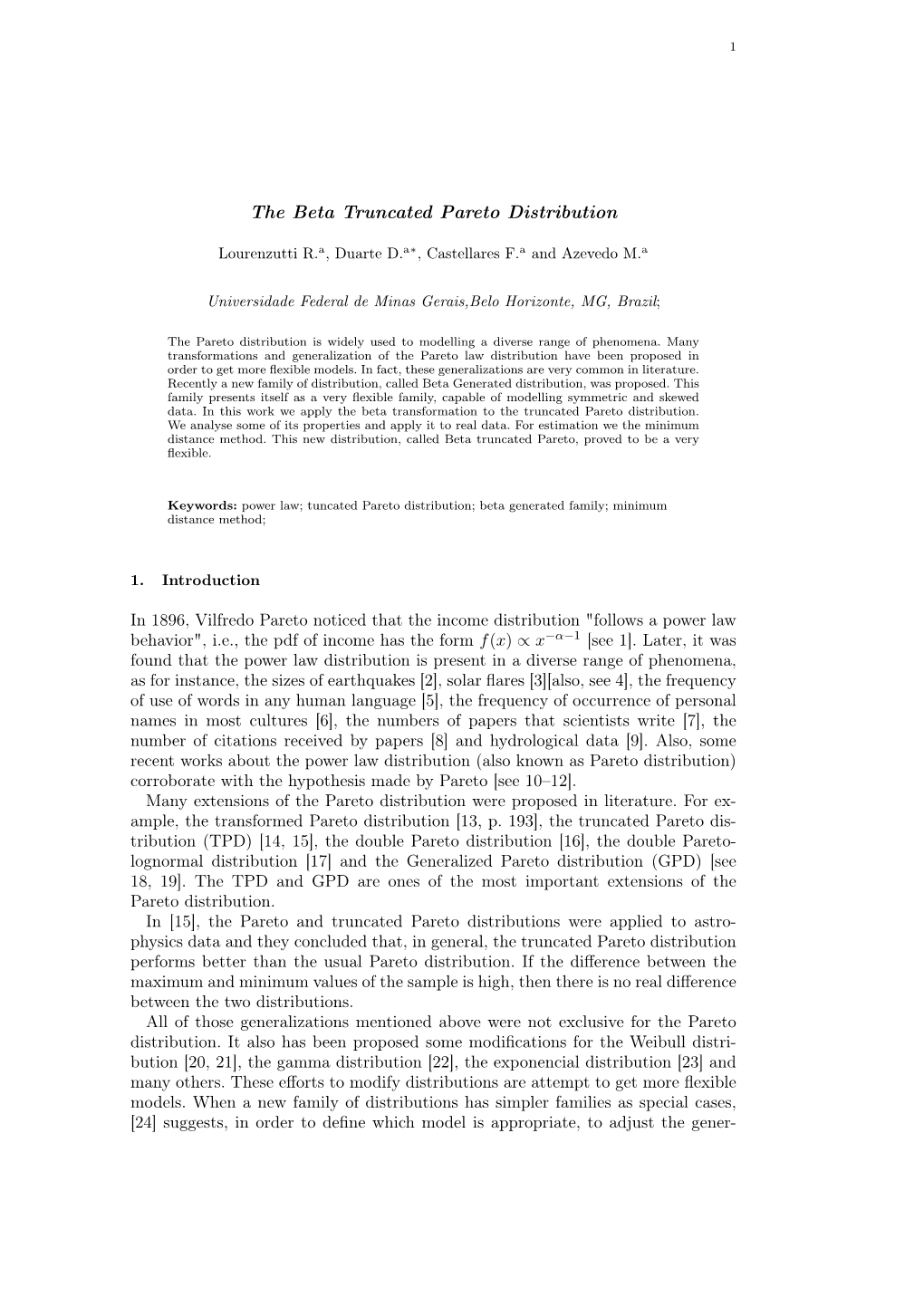 The Beta Truncated Pareto Distribution