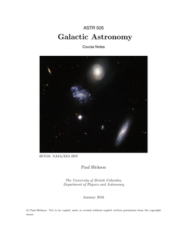 Galactic Astronomy