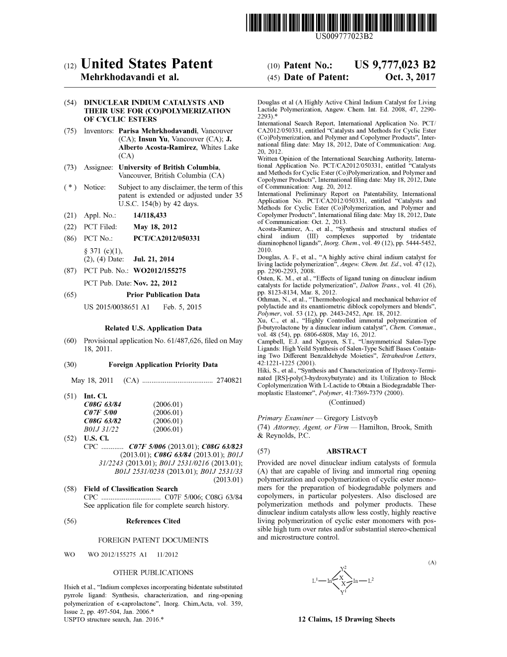 ( 12 ) United States Patent