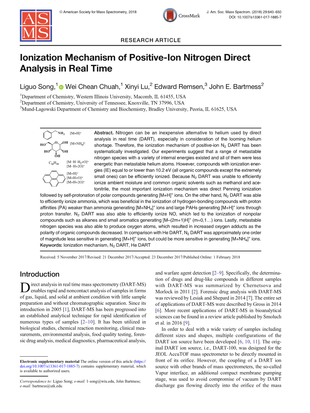 Ionization Mechanism of Positive-Ion Nitrogen Direct Analysis in Real Time