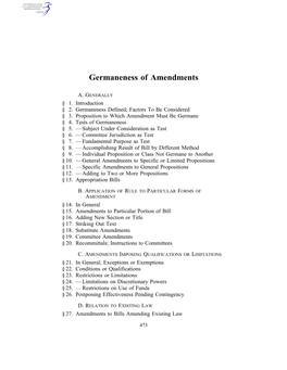 Germaneness of Amendments