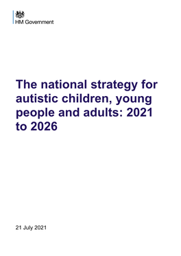 National Strategy for Autistic Children, Young People and Adults: 2021 to 2026