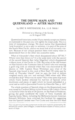 THE DIEPPE MAPS and QUEENSLAND - AFTER Mcintyre