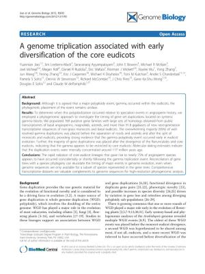 A Genome Triplication Associated with Early Diversification of the Core
