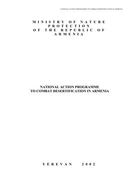 National Action Programme to Combat Desertification in Armenia