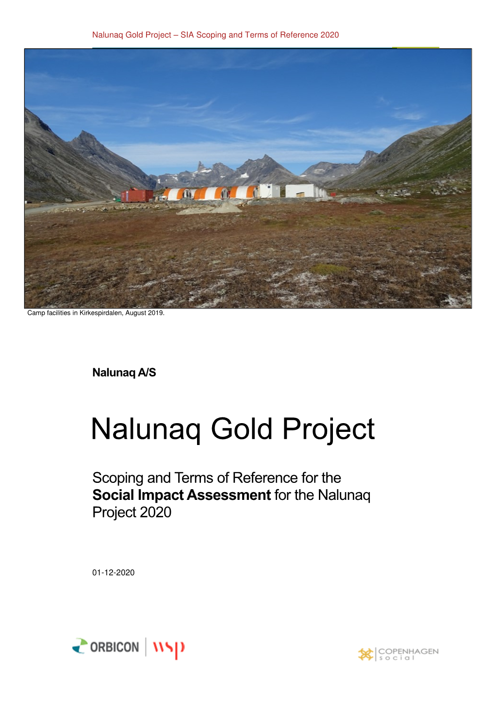 Nalunaq Gold Project – SIA Scoping and Terms of Reference 2020