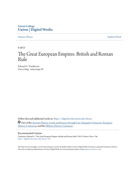 The Great European Empires: British and Roman Rule Edward A