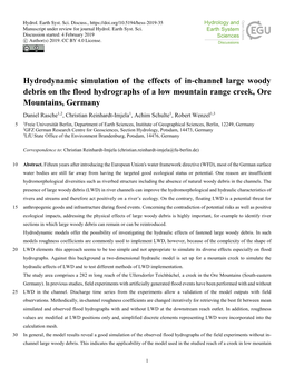 Hydrodynamic Simulation of the Effects of In-Channel Large Woody