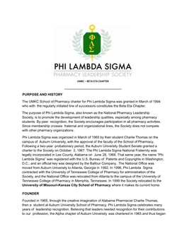 Phi Lambda Sigma Was Granted in March of 1994 Who with the Regularly Initiated Line of Successors Constitutes the Beta Eta Chapter