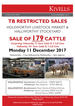 Tb Restricted Sales Sale of 179Cattle