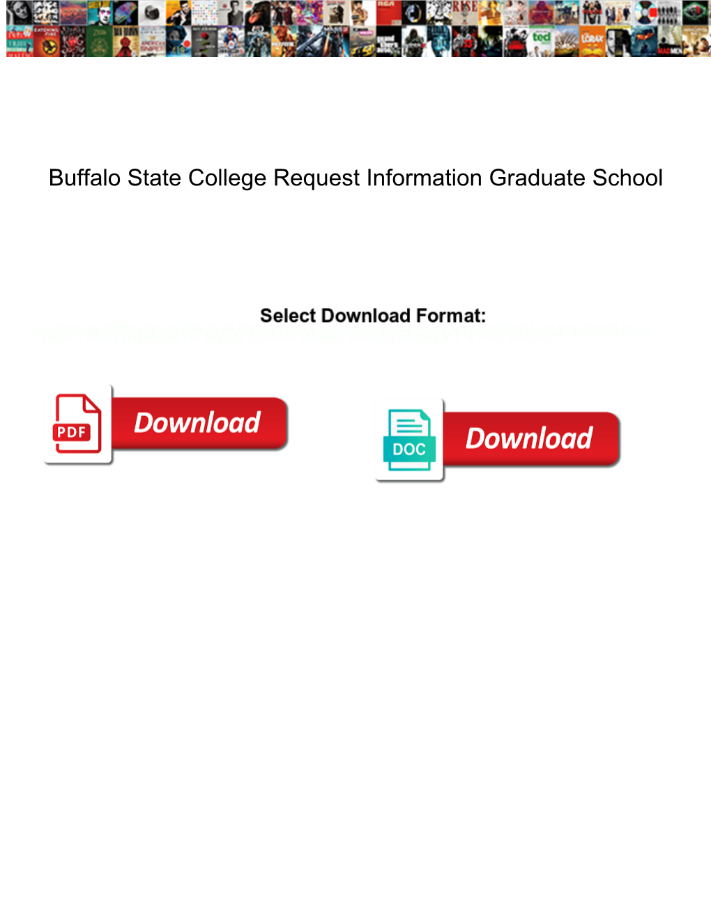 Buffalo State College Request Information Graduate School