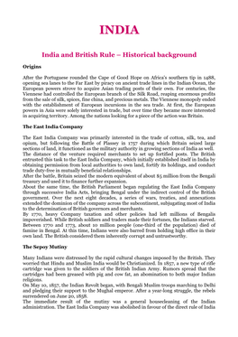 India and British Rule – Historical Background