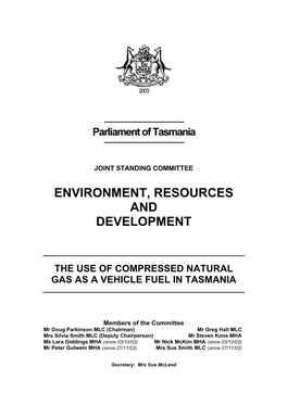Use of Natural Gas As a Vehicle Fuel in Tasmania