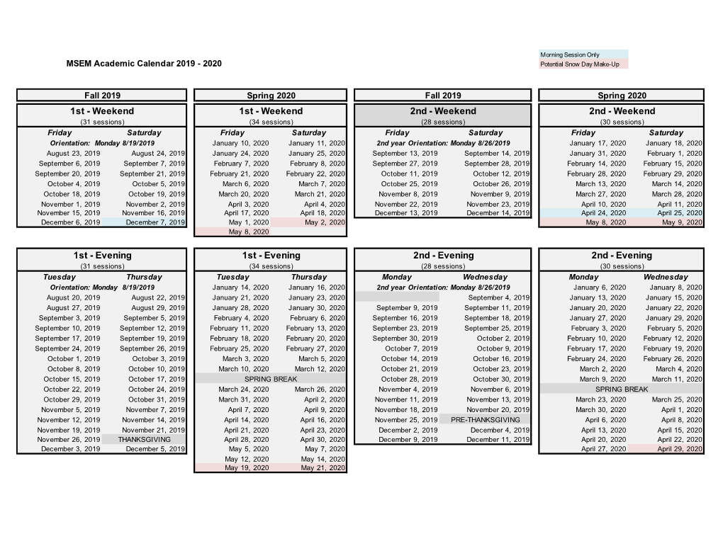 MSEM Academic Calendars Ao 6-17