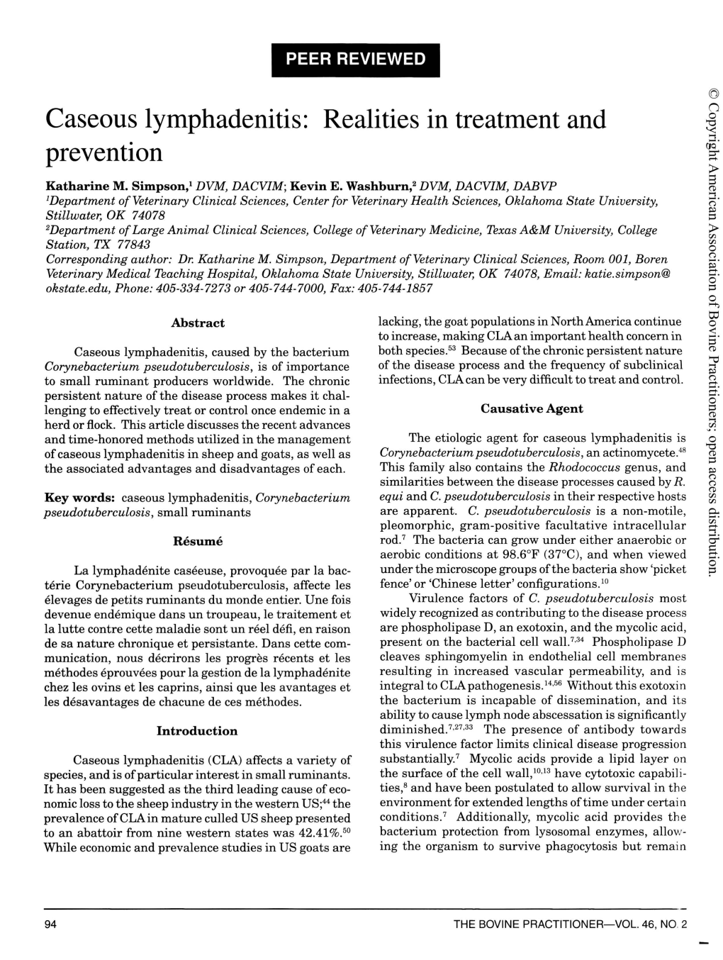 Caseous Lylllphadenitis: Realities in Treatment and Prevention