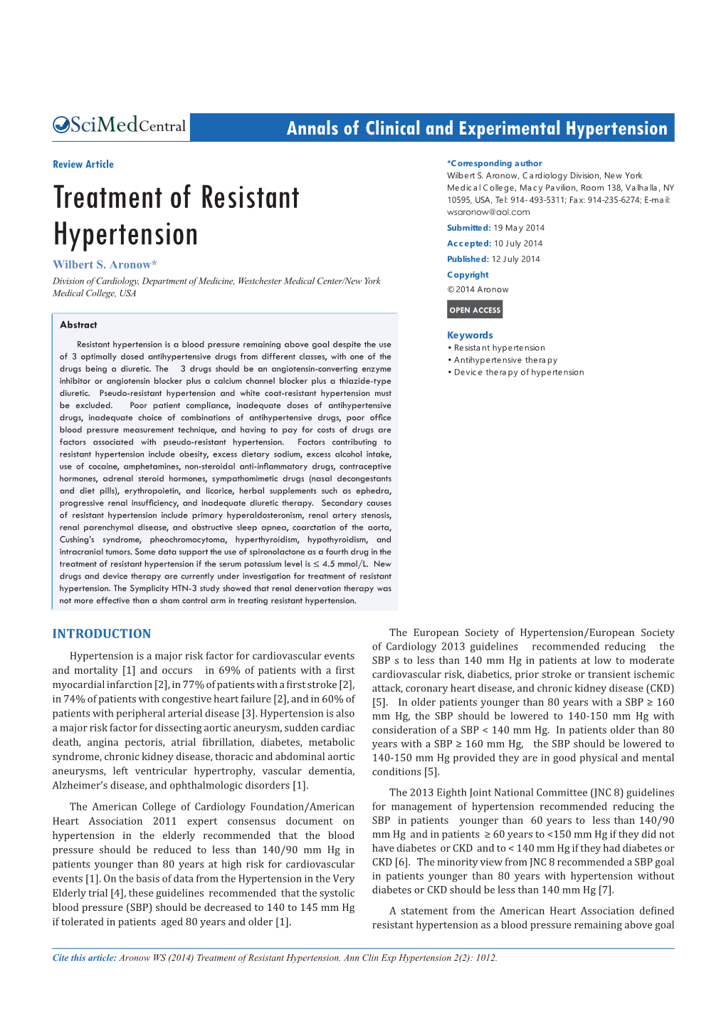 Treatment of Resistant Hypertension If the Serum Potassium Level Is ≤ 4.5 Mmol/L