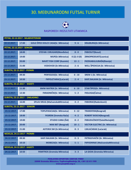 30. Međunarodni Futsal Turnir