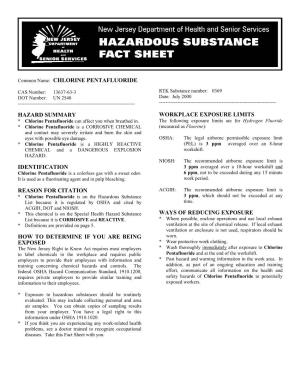 Chlorine Pentafluoride Hazard Summary