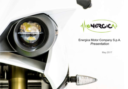 ENERGICA Electric Motorcycle Design & Manufacturing December