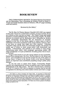 THE COMMANDING HEIGHTS: the Battle Between Government and the Marketplace That Is Remaking the Modern World by Daniel A