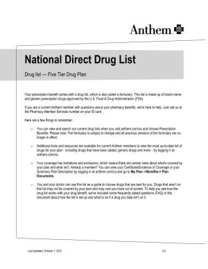 National Direct Drug List