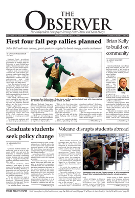 First Four Fall Pep Rallies Planned Graduate Students Seek Policy