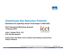 Greenhouse Gas Reduction Potential Estimations for Light-Duty Vehicle Technologies in 2020–2025