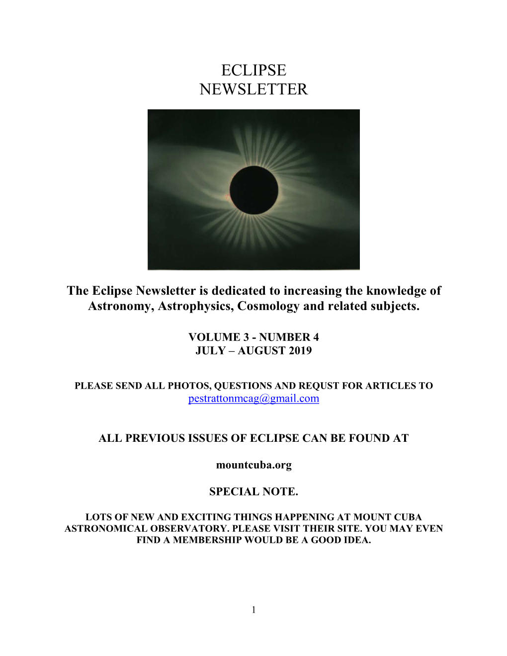 Eclipse Newsletter