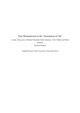 New Romanticism in the 'Generation of '68'