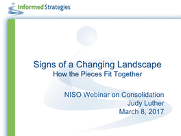 Consolidation in the Landscape NISO 2017