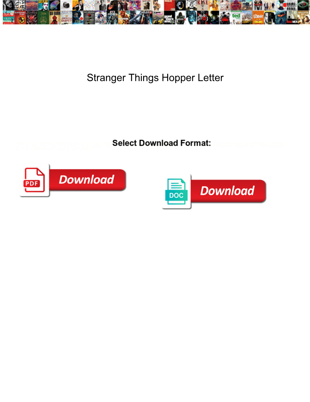 Stranger Things Hopper Letter