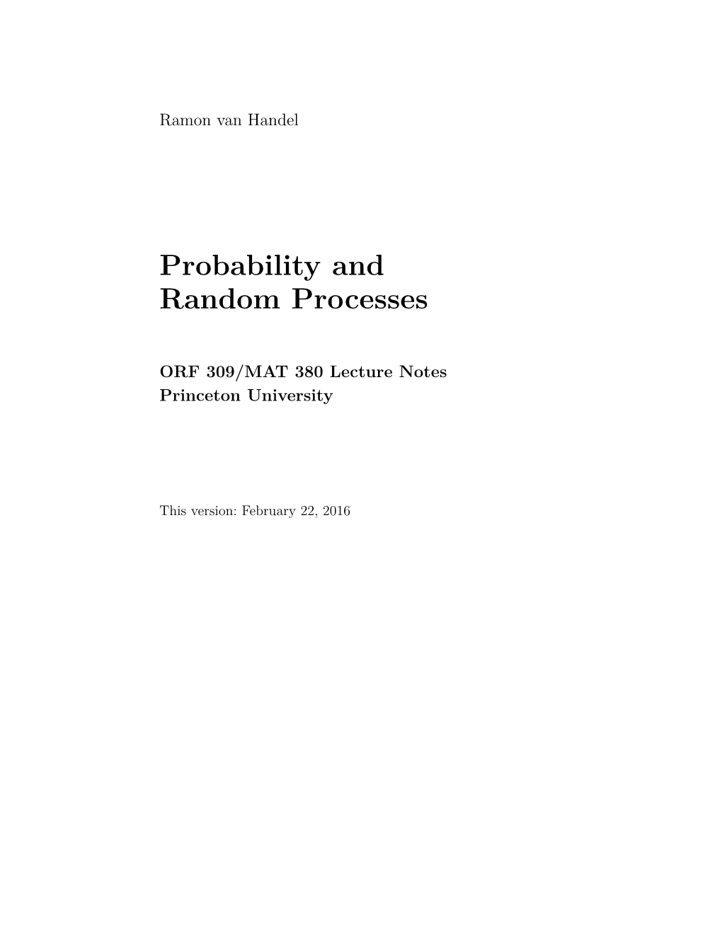 Probability and Random Processes