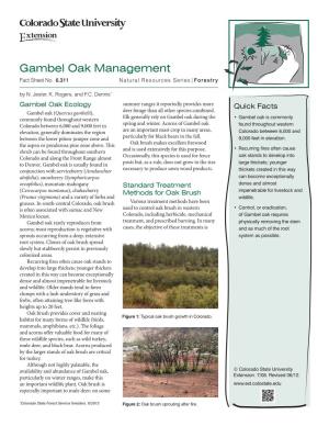 Gambel Oak Management Fact Sheet No