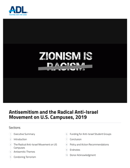 Antisemitism and the Radical Anti-Israel Movement on U.S. Campuses, 2019
