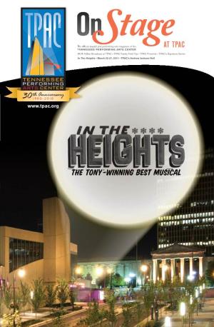 In the Heights • March 22-27, 2011 • TPAC’S Andrew Jackson Hall