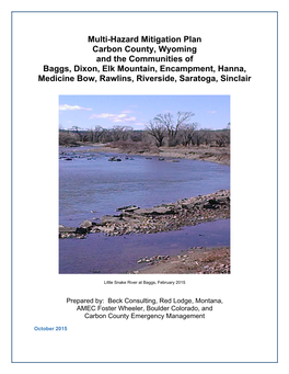 Multi-Hazard Mitigation Plan Carbon County, Wyoming and The